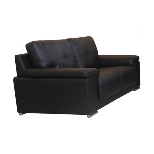 Richmond Luxe Comfort Classic Bonded Leather and PU 2-Seater Sofa in Black