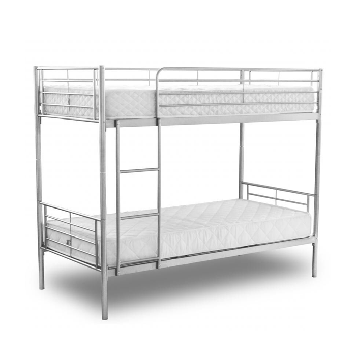 Lynmouth Metal Frame Bunk Bed Splits into 2 - Silver - Nestium