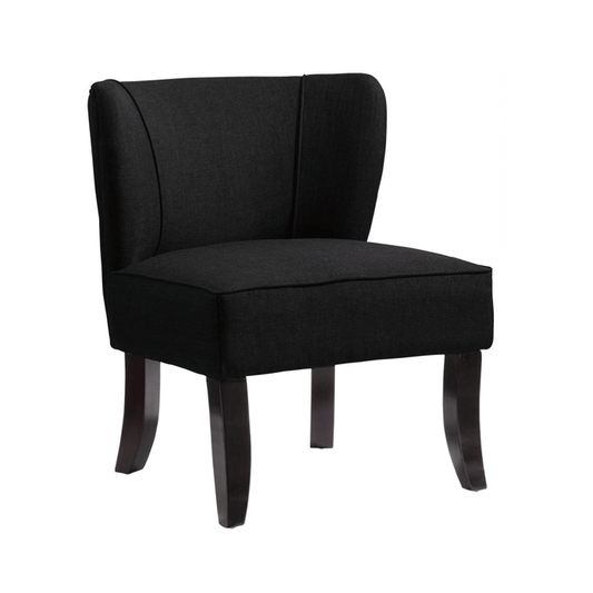 Dorchester Luxurious Black Fabric Chairs - Set of 2 - Nestium