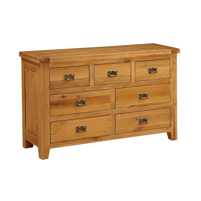 Eden Solid Oak 4+3 Chest of Drawers - Oak Finish