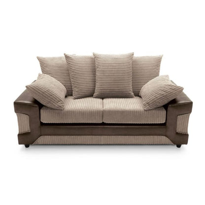 Eritrea Cord Fabric 3 Seater Sofa - Brown and Beige