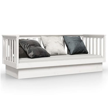 FURCO White Pinewood Day Bed - Versatile Sofa & Bed Combination for Bedrooms and Living Rooms