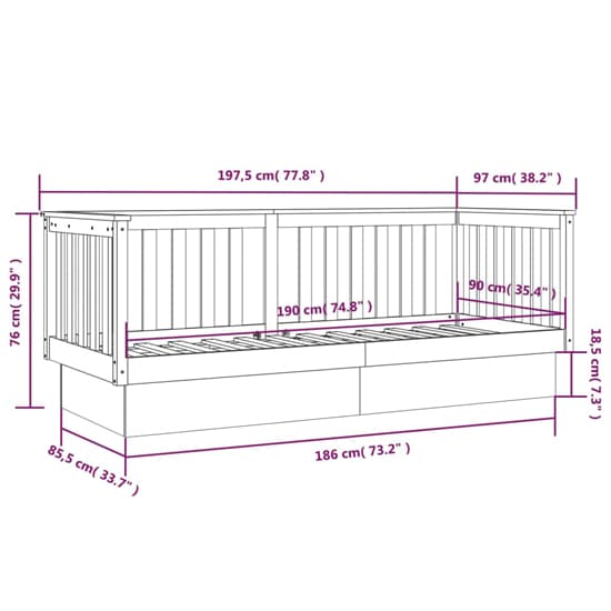 FURCO White Pinewood Day Bed - Versatile Sofa & Bed Combination for Bedrooms and Living Rooms