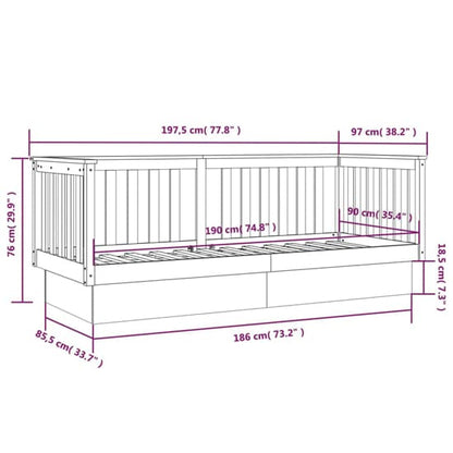 FURCO White Pinewood Day Bed - Versatile Sofa & Bed Combination for Bedrooms and Living Rooms