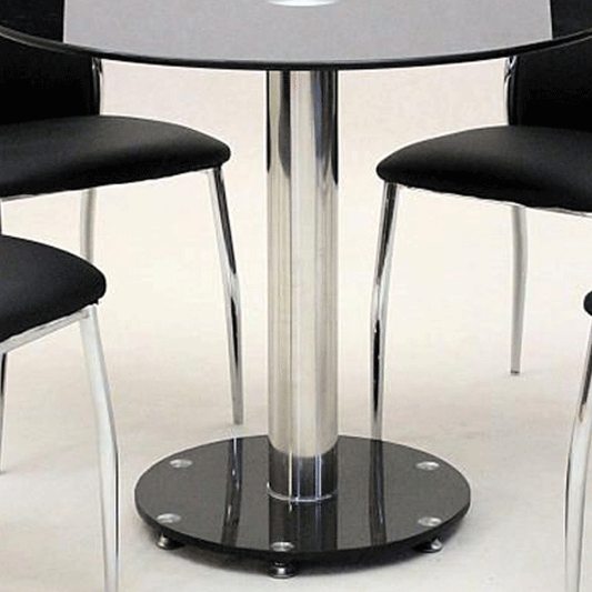 Carlisle Black Round Dining Table - Glass