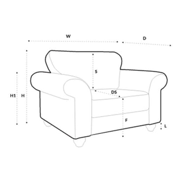 FURCO Ingrid Armchair - Contemporary Ash Grey Fabric Seating