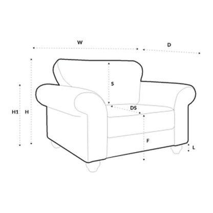 FURCO Ingrid Armchair - Contemporary Ash Grey Fabric Seating