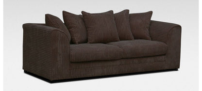 Chocolate Jumbo Cord 3+2 Seater Sofa Set with Hardwood Frame