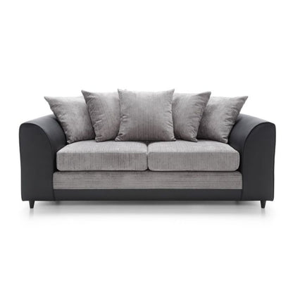 Linacre 3 Seater Sofa - Black and Charcoal Fabric