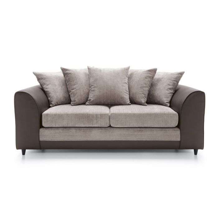 Linacre 3 Seater Sofa - Brown and Beige Fabric