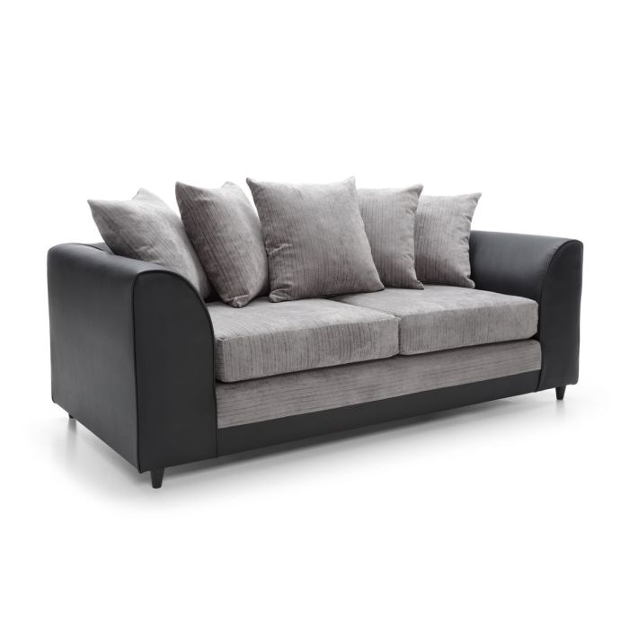 Linacre 3 Seater Sofa - Black and Charcoal Fabric