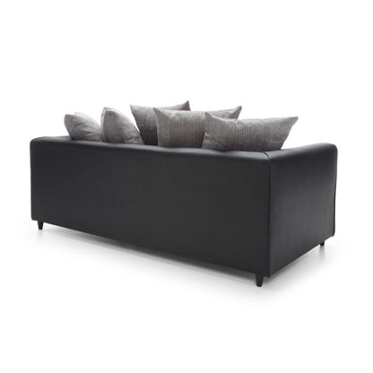 Linacre 3 Seater Sofa - Black and Charcoal Fabric