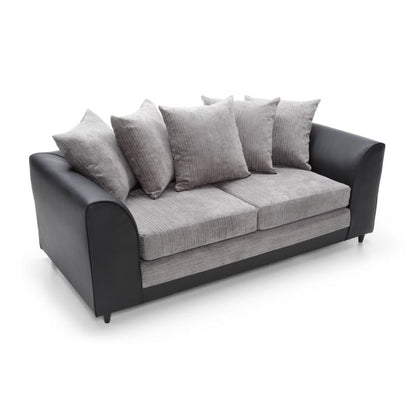 Linacre 3 Seater Sofa - Black and Charcoal Fabric