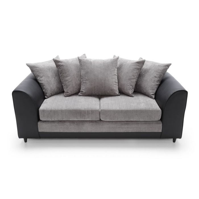 Linacre 3 Seater Sofa - Black and Charcoal Fabric