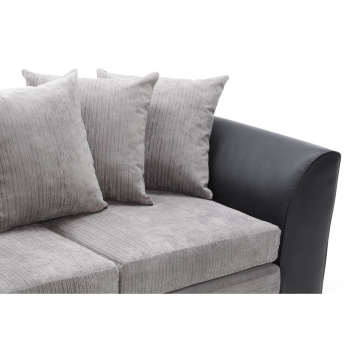 Linacre 3 Seater Sofa - Black and Charcoal Fabric