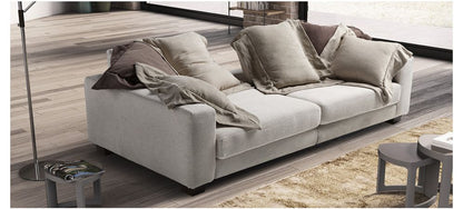 Easylounge Grey 4 Seater Fabric Sofa With Adjustable Seating And Wooden Legs Newtrend Available In A Range Of Leathers And Colours 10 Yr Frame 10 Yr Pocket Sprung 5 Yr Foam Warranty