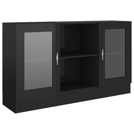 Ebru High Gloss Display Cabinet With 2 Doors In Black