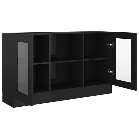 Ebru High Gloss Display Cabinet With 2 Doors In Black