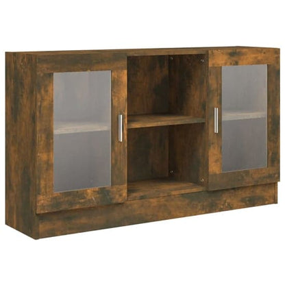 Ebru Wooden Display Cabinet With 2 Doors In Smoked Oak