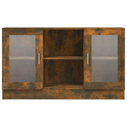 Ebru Wooden Display Cabinet With 2 Doors In Smoked Oak