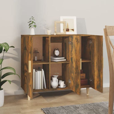 Ediva Wooden Sideboard With 3 Doors In Smoked Oak