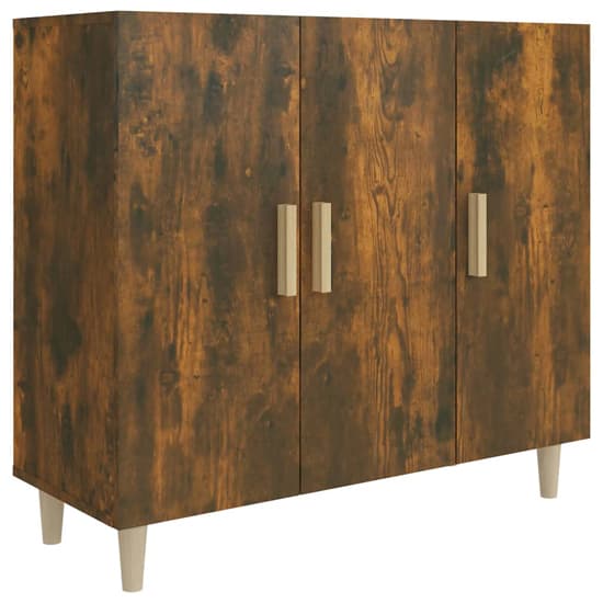 Ediva Wooden Sideboard With 3 Doors In Smoked Oak