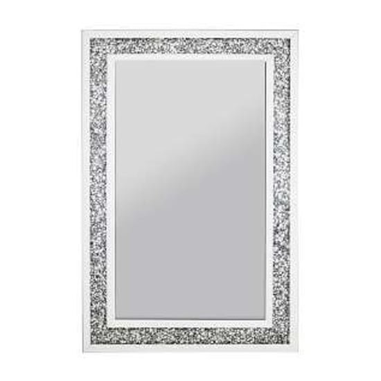 Small Rectangular Crushed Glass Wall Mirror with MDF Frame for Living Room and Bedroom