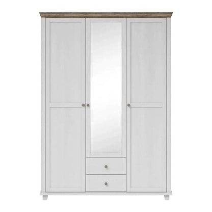 Eilat Mirrored Wardrobe With 3 Doors In Abisko Ash