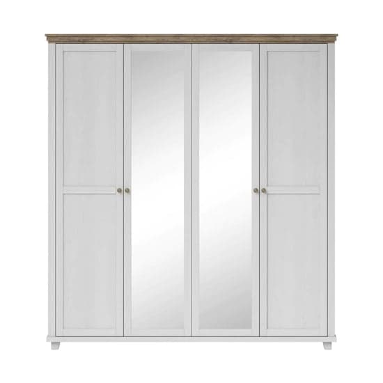 Eilat Mirrored Wardrobe With 4 Doors In Abisko Ash