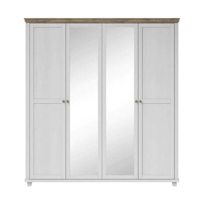 Eilat Mirrored Wardrobe With 4 Doors In Abisko Ash