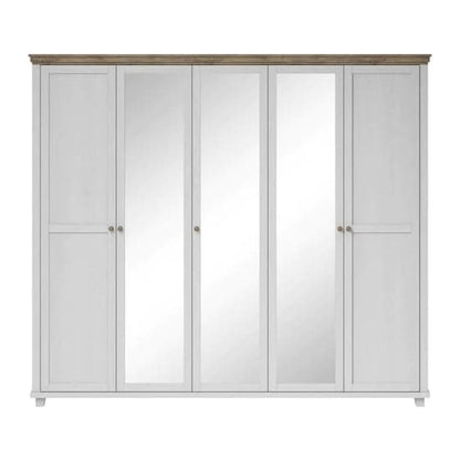 Eilat Mirrored Wardrobe With 5 Doors In Abisko Ash