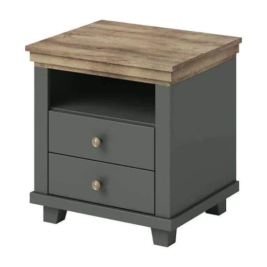 Eilat Wooden Bedside Cabinet With 2 Drawers In Green