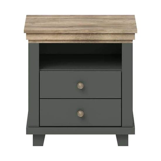 Eilat Wooden Bedside Cabinet With 2 Drawers In Green