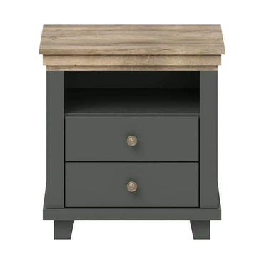 Eilat Wooden Bedside Cabinet With 2 Drawers In Green