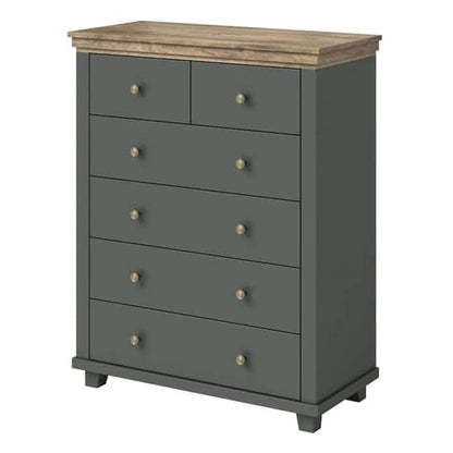 Eilat Wooden Chest Of 6 Drawers In Green