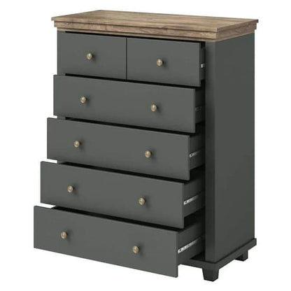 Eilat Wooden Chest Of 6 Drawers In Green