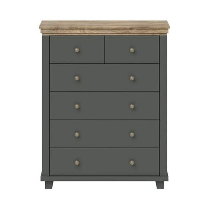 Eilat Wooden Chest Of 6 Drawers In Green