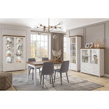 Eilat Wooden Display Cabinet 2 Doors In Abisko Ash With LED