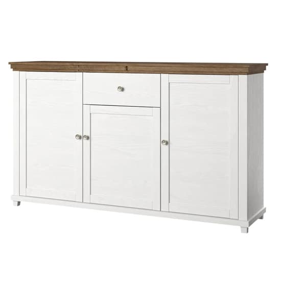 Eilat Wooden Sideboard With 3 Doors 1 Drawer In Abisko Ash