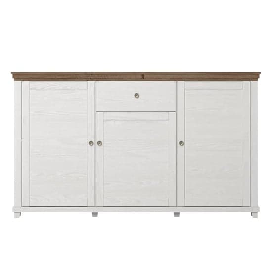 Eilat Wooden Sideboard With 3 Doors 1 Drawer In Abisko Ash