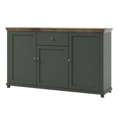 Eilat Wooden Sideboard With 3 Doors 1 Drawer In Green