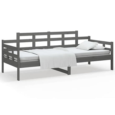 FURCO Elstan Grey Solid Pine Wood Day Bed for Living Rooms and Guest Rooms