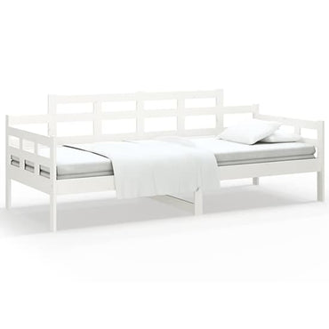 FURCO Elstan White Solid Pine Wood Day Bed - Versatile Sofa and Bed Combination