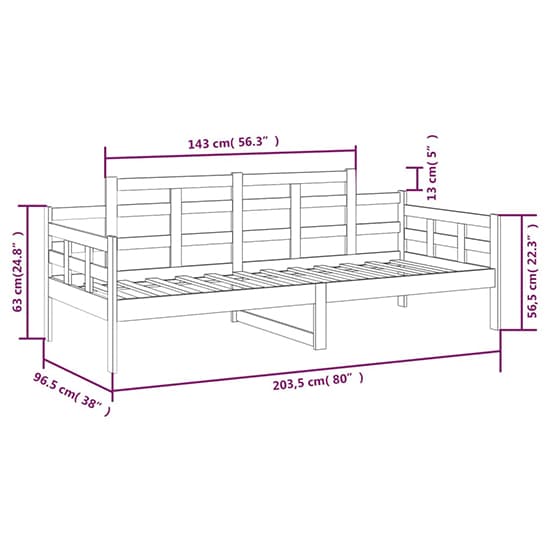 FURCO Elstan White Solid Pine Wood Day Bed - Versatile Sofa and Bed Combination