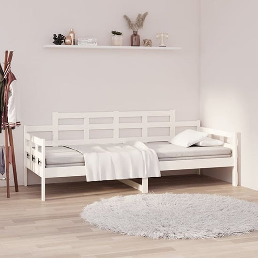 FURCO Elstan White Solid Pine Wood Day Bed - Versatile Sofa and Bed Combination