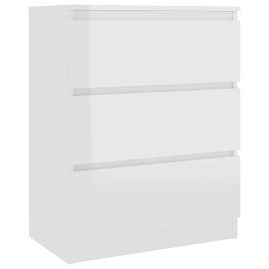 Elyes High Gloss Chest Of 3 Drawers In White