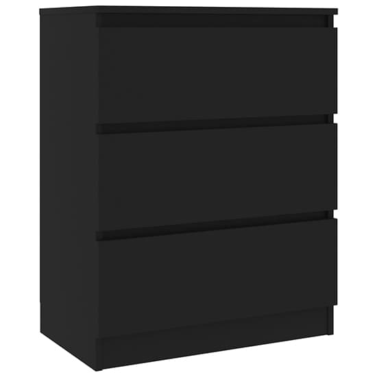 Elyes Wooden Chest Of 3 Drawers In Black