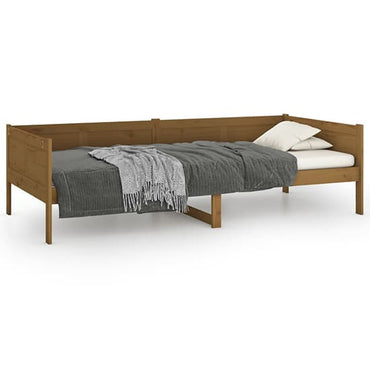 Versatile Honey Brown Solid Pine Single Day Bed with Sofa Functionality