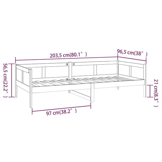 FURCO Emeric White Solid Pine Wood Day Bed – Versatile Sofa & Guest Bed