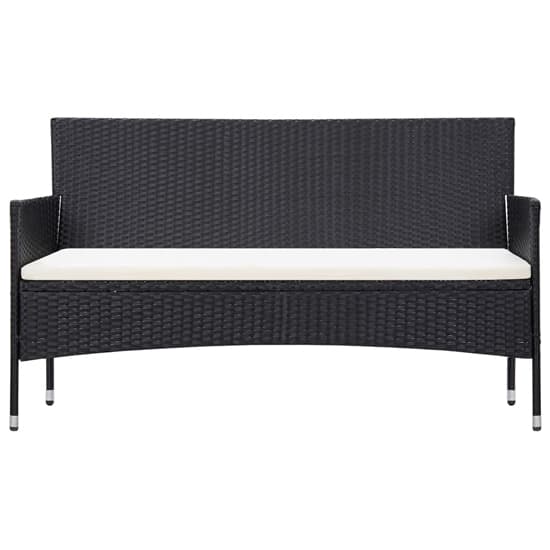 Emery Poly Rattan 3 Seater Garden Sofa With Cushions In Black